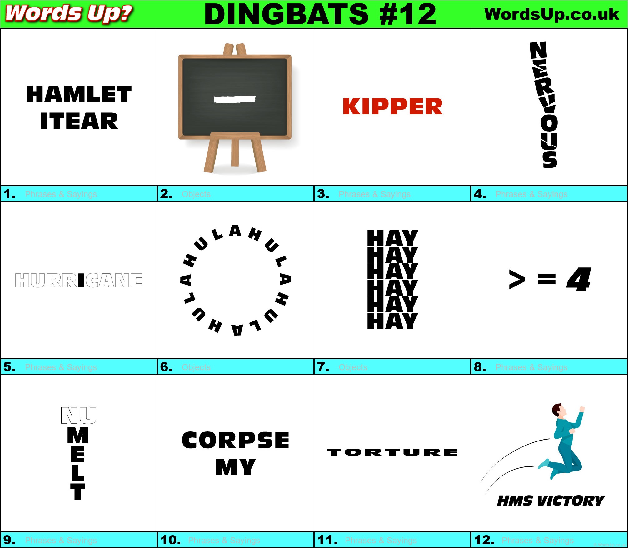Printable Dingbats #12 - Rebus Puzzles