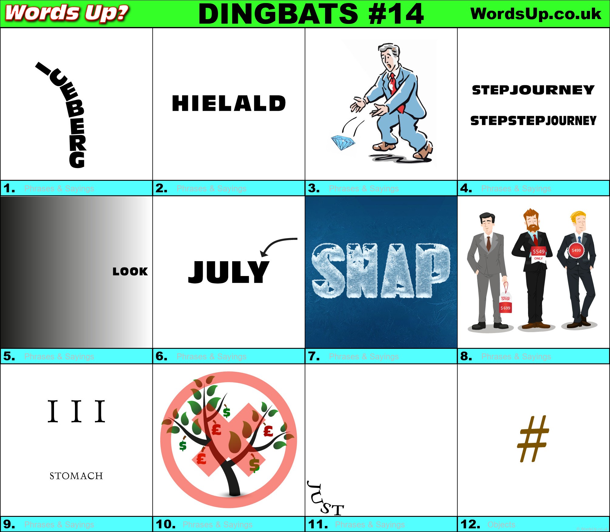Printable Dingbats #14 - Rebus Puzzles