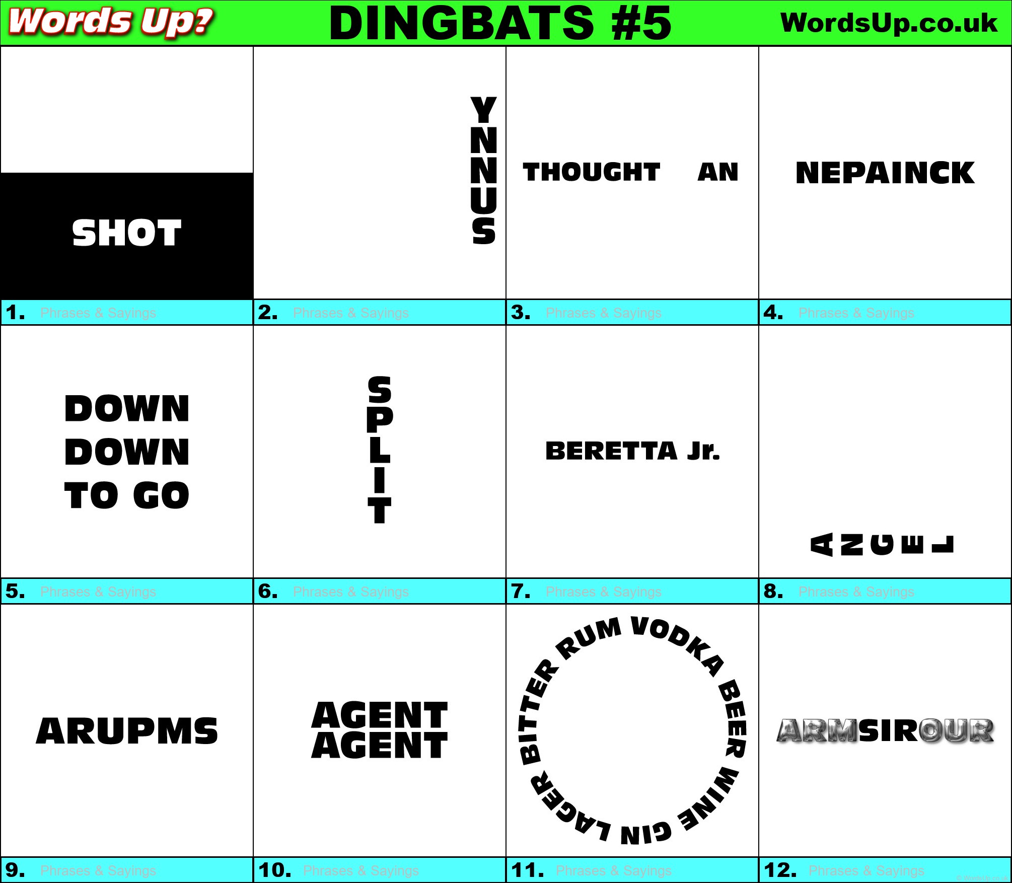Printable Dingbats #5 - Rebus Puzzles