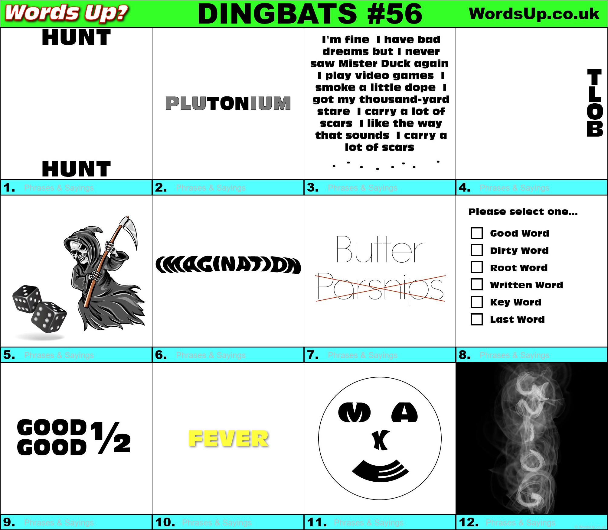Printable Dingbats #56 - Rebus Puzzles