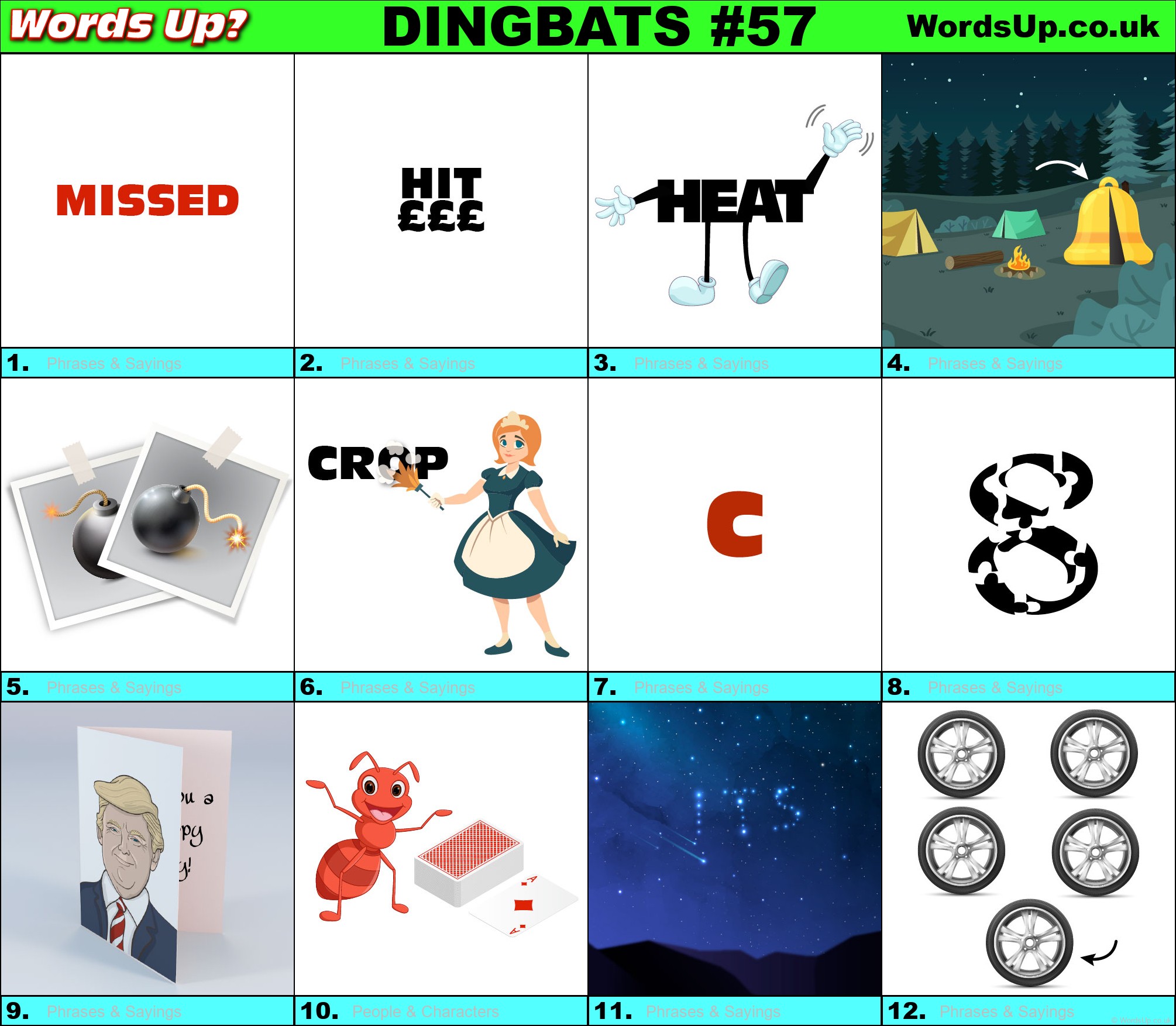 Printable Dingbats #57 - Rebus Puzzles