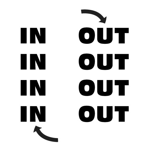 Dingbats Puzzle - Whatzit #494 - IN IN IN IN < > OUT OUT OUT OUT