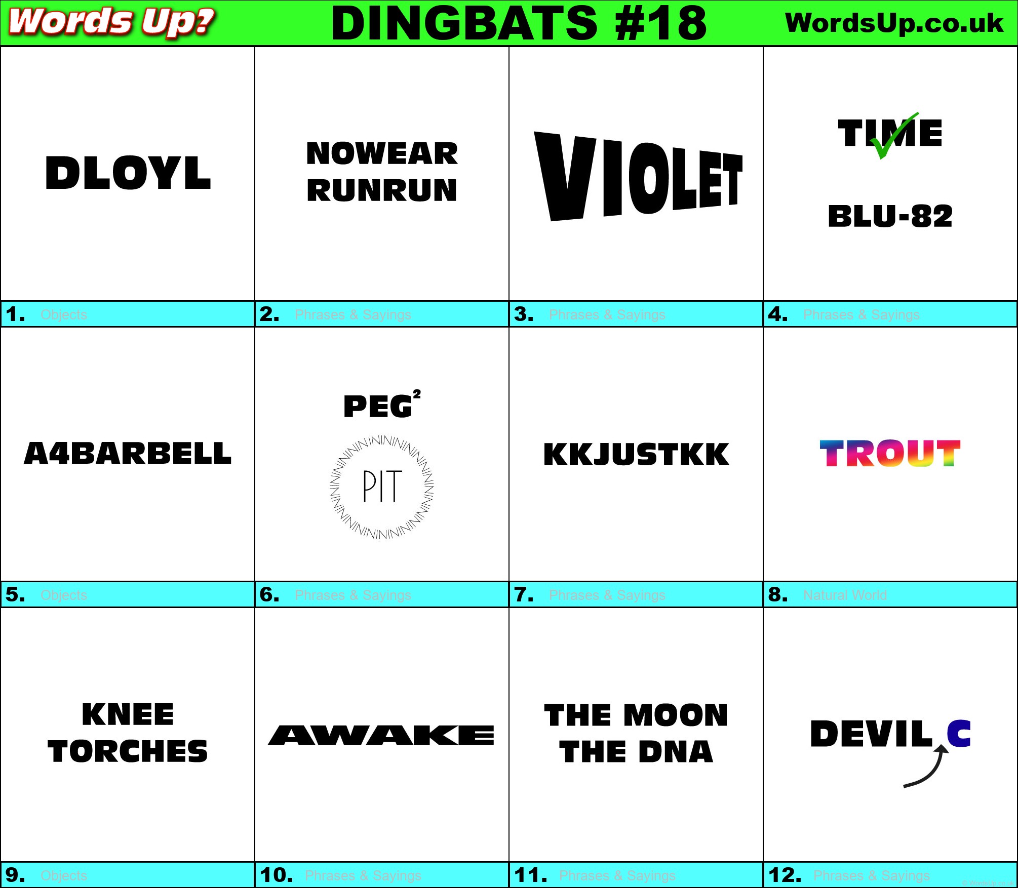 Printable Dingbats #18 - Rebus Puzzles