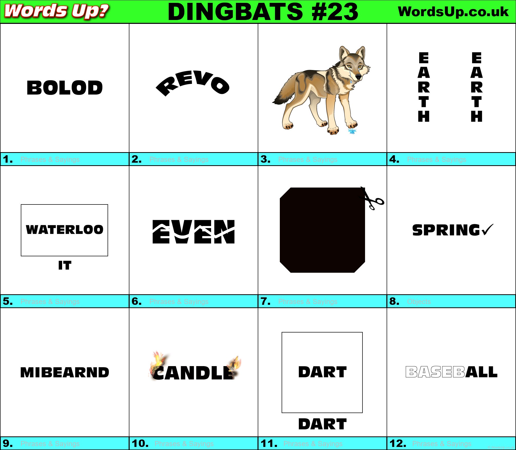 Printable Dingbats #23 - Rebus Puzzles