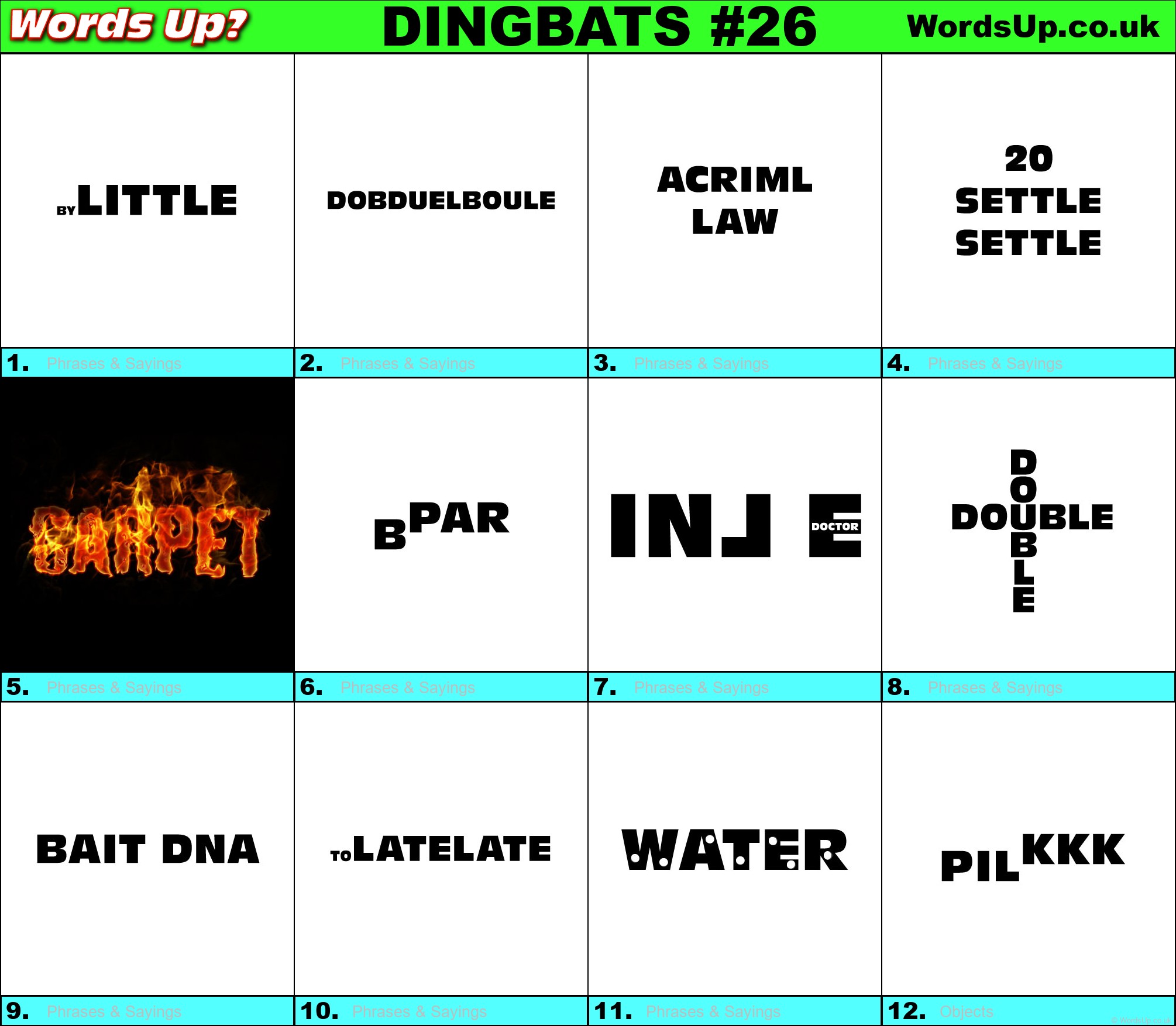 Printable Dingbats #26 - Rebus Puzzles