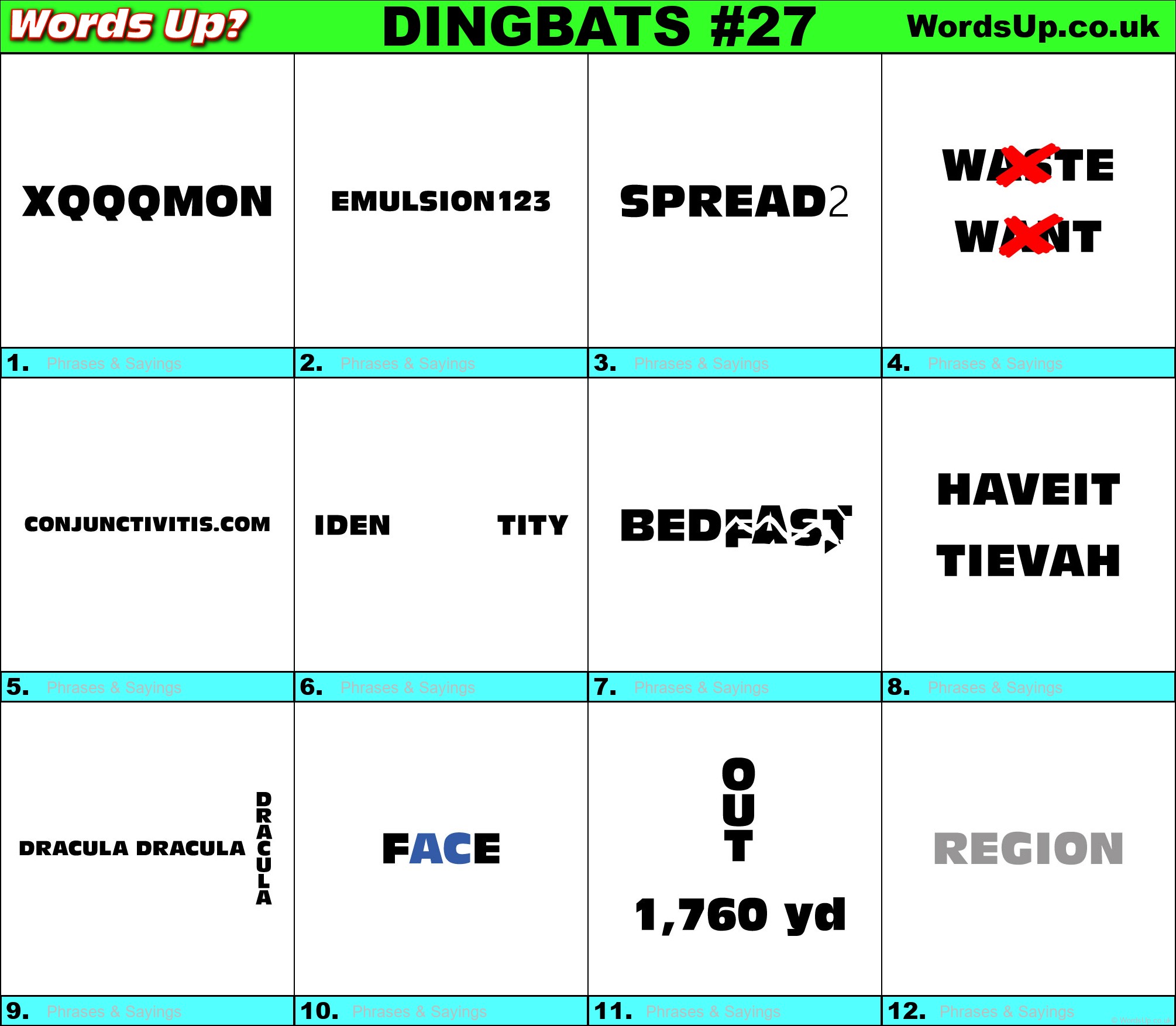 Printable Dingbats #27 - Rebus Puzzles