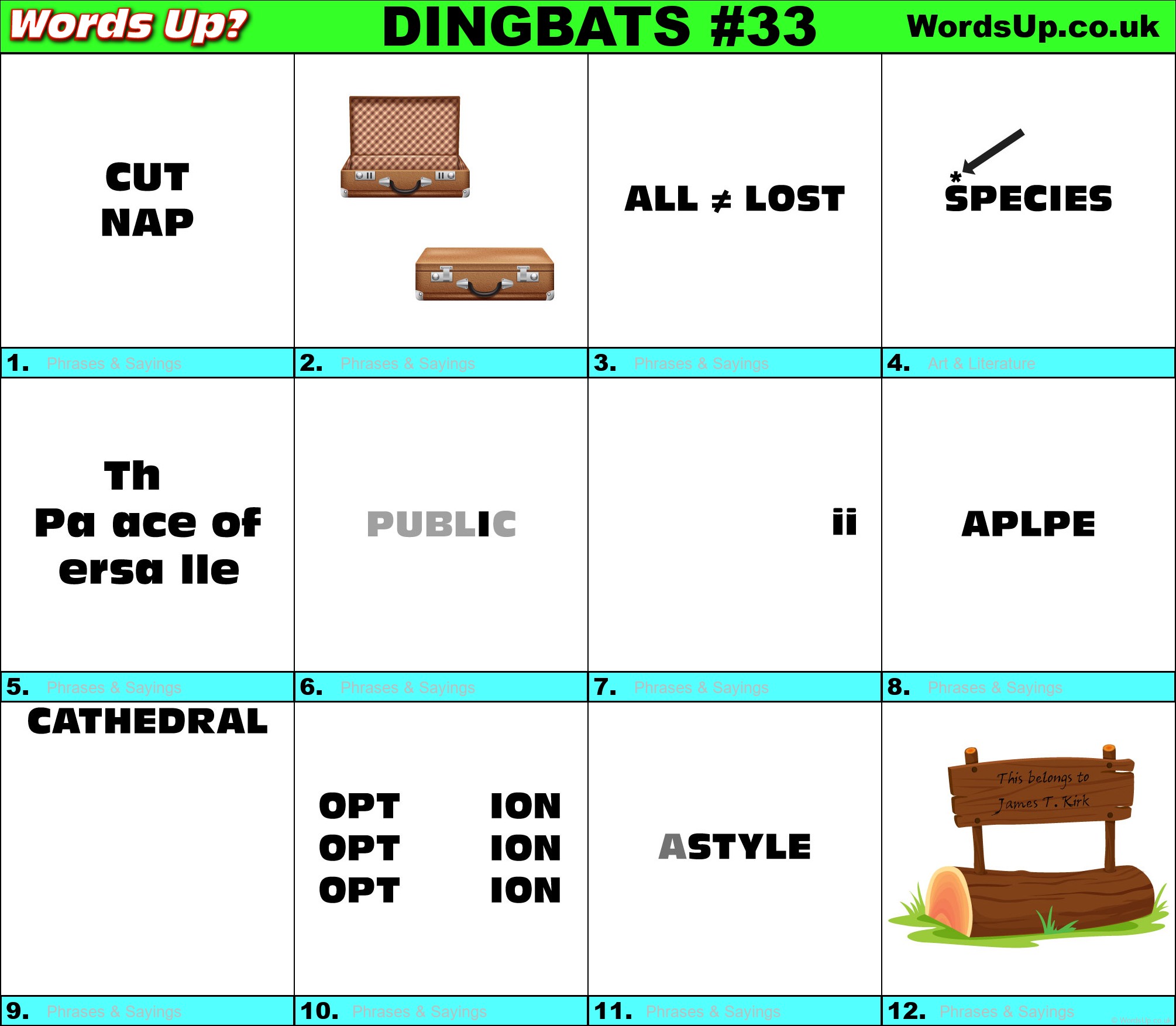 Printable Dingbats #33 - Rebus Puzzles