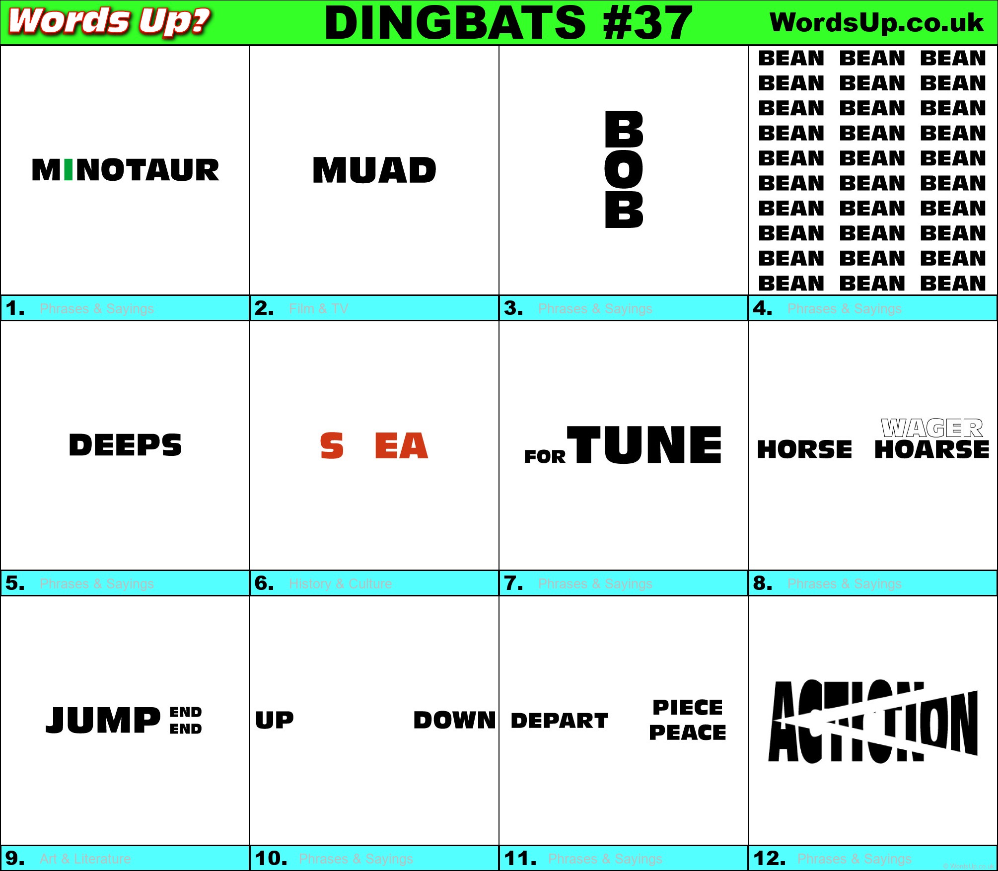 Printable Dingbats #37 - Rebus Puzzles
