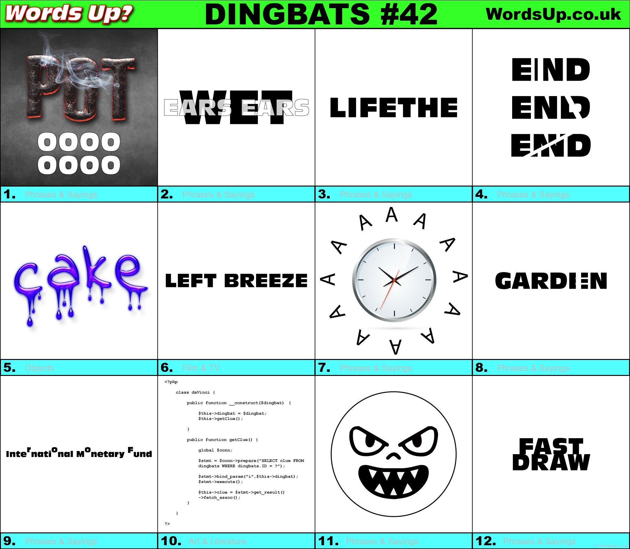 Printable Dingbats #42 - Rebus Puzzles