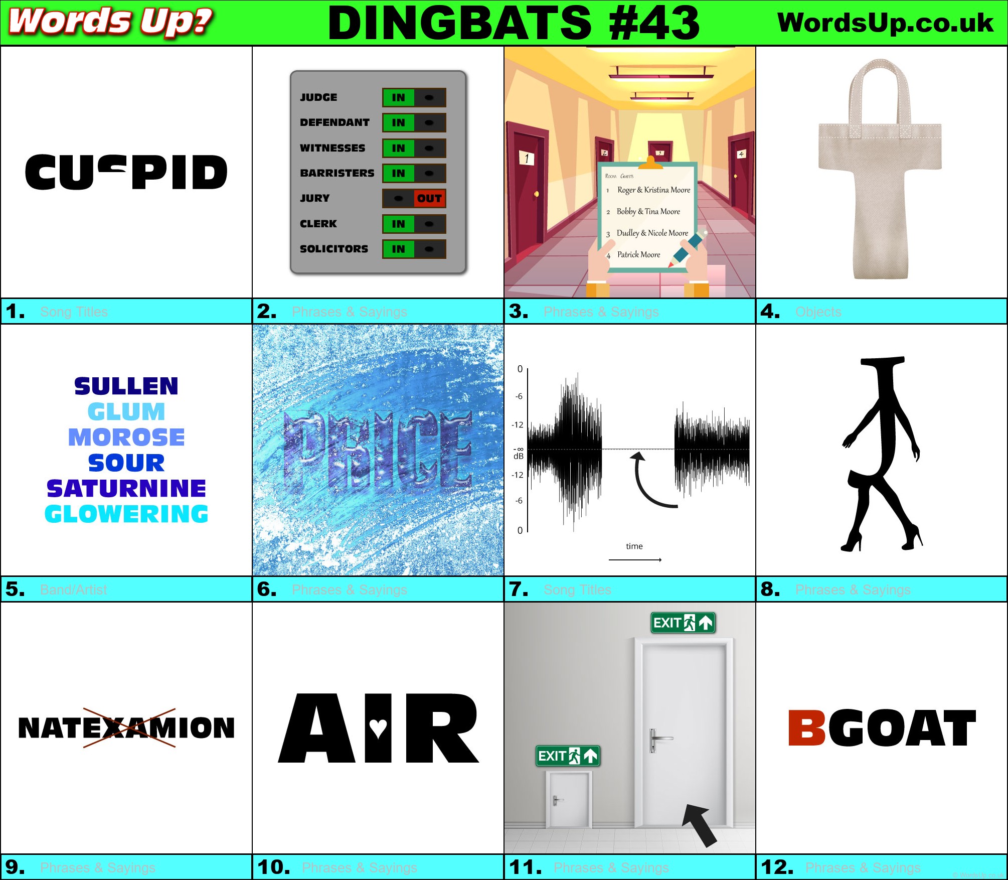 Printable Dingbats #43 - Rebus Puzzles