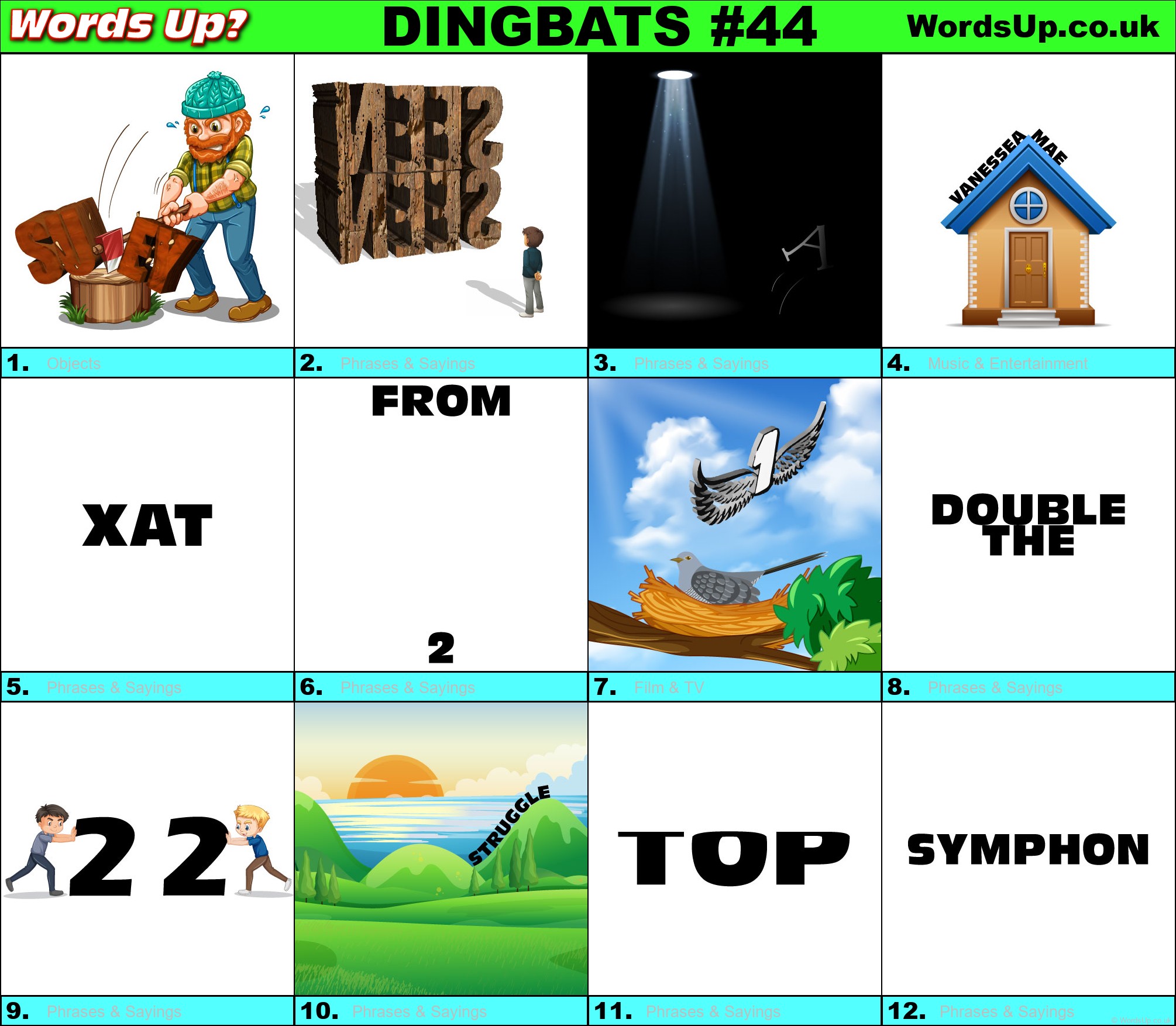 Printable Dingbats #44 - Rebus Puzzles