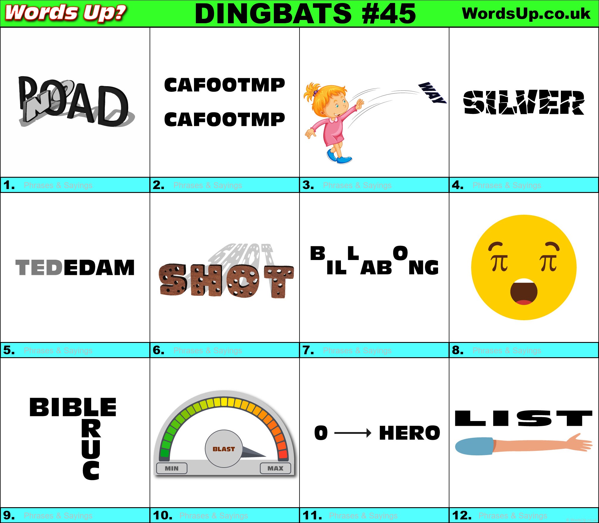 Printable Dingbats #45 - Rebus Puzzles