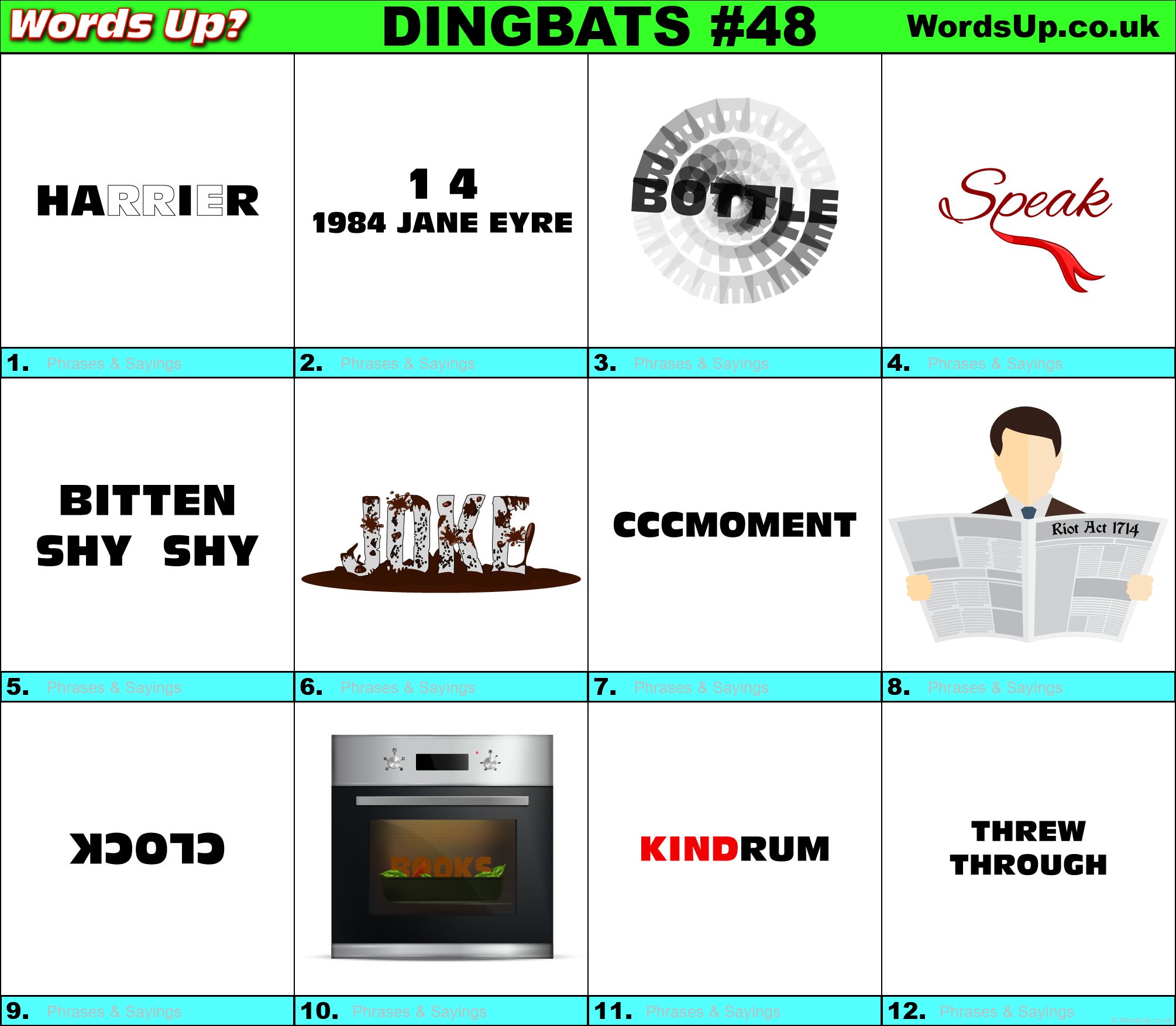 Printable Dingbats #48 - Rebus Puzzles
