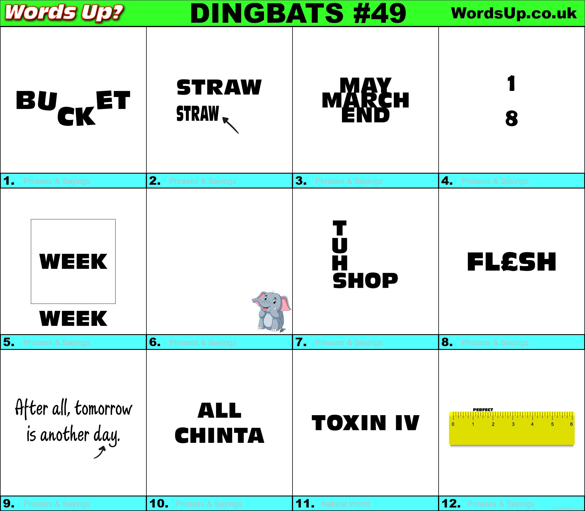 Printable Dingbats #49 - Rebus Puzzles