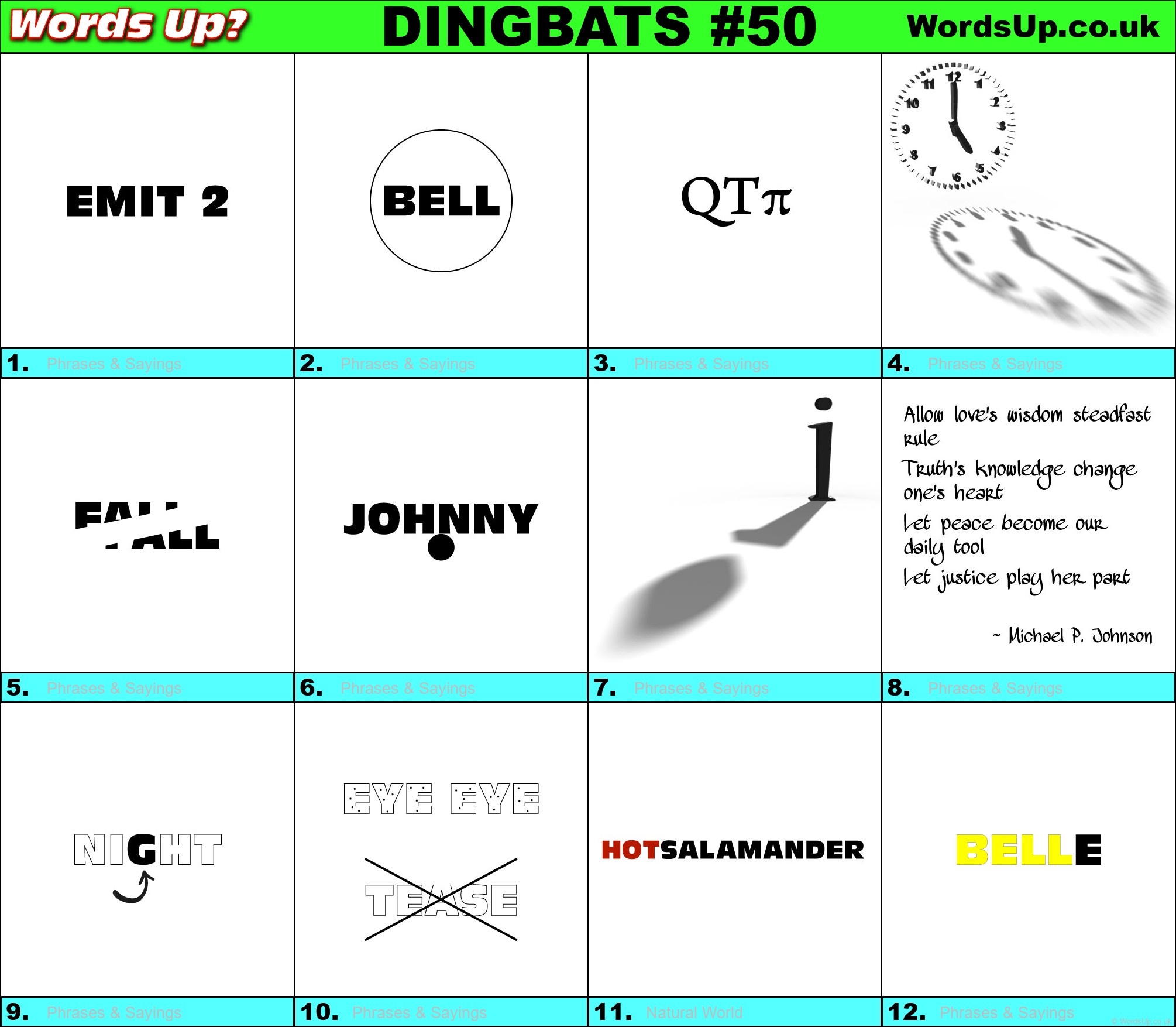 Printable Dingbats #50 - Rebus Puzzles