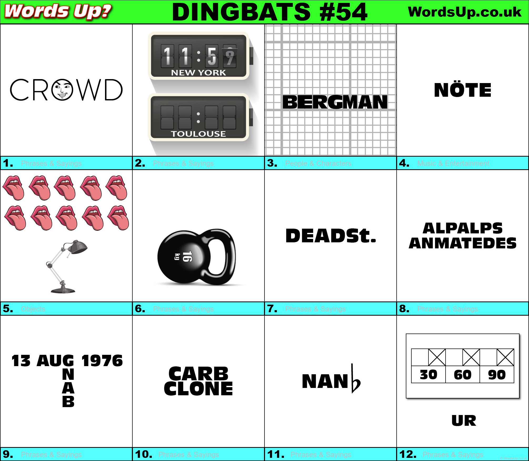 Printable Dingbats #54 - Rebus Puzzles