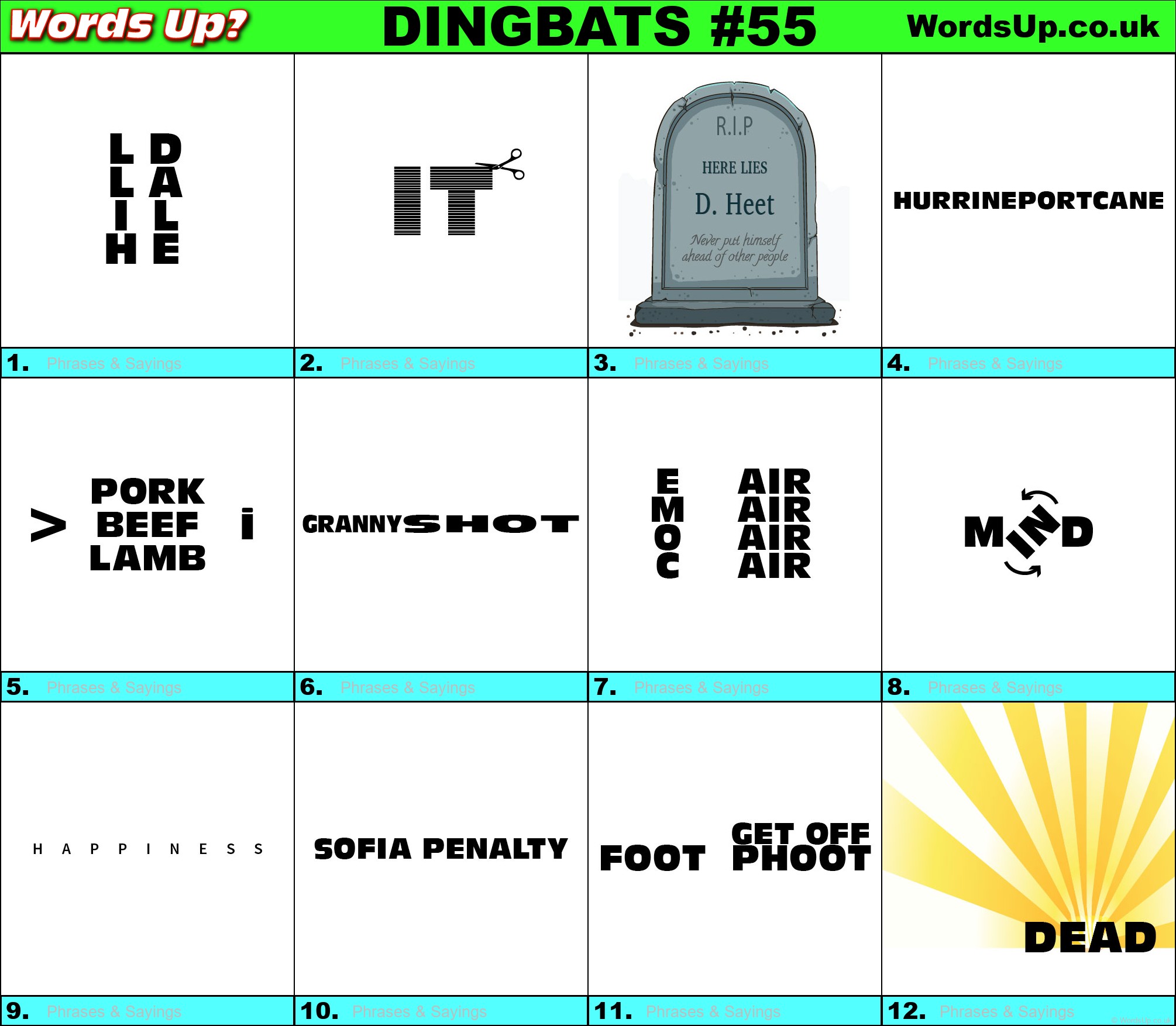Printable Dingbats #55 - Rebus Puzzles