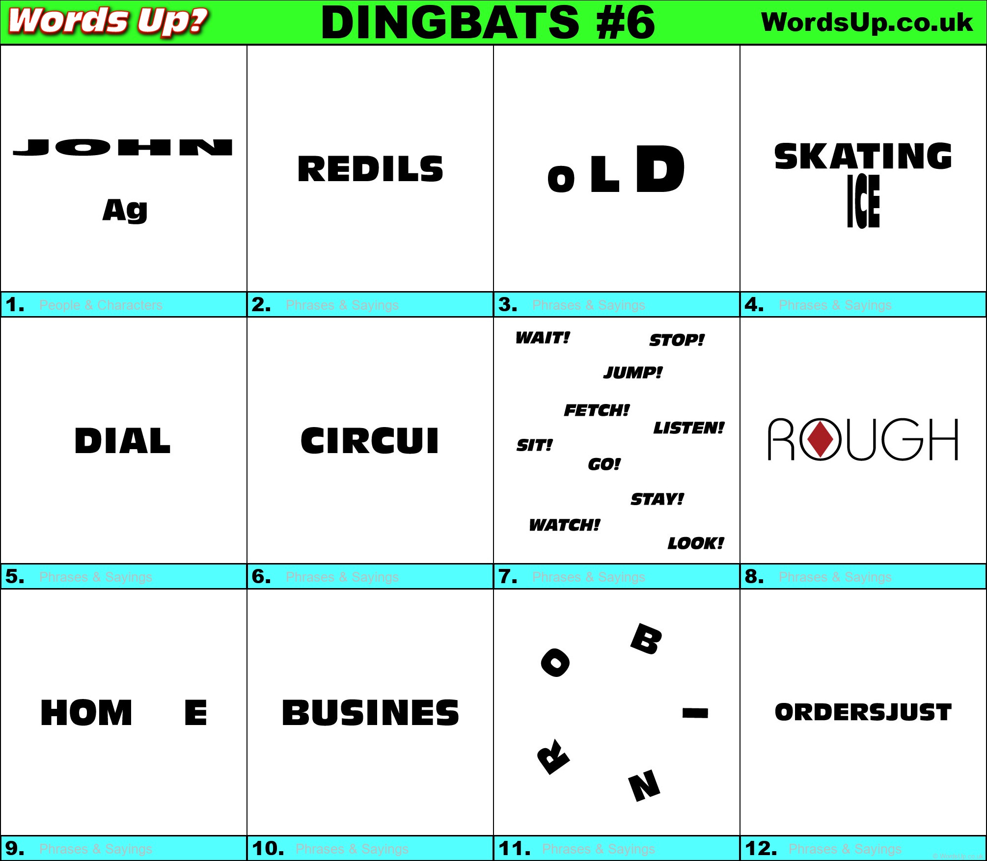 Printable Dingbats #6 - Rebus Puzzles