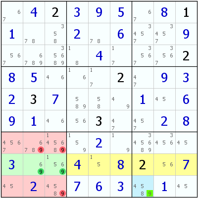Sudoku - Direct Claiming Row