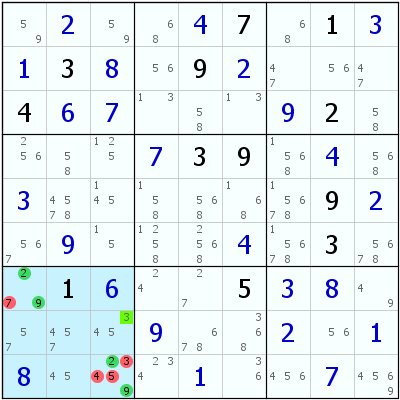 Sudoku - Direct Hidden Pair Box