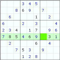 Sudoku - Full House Row