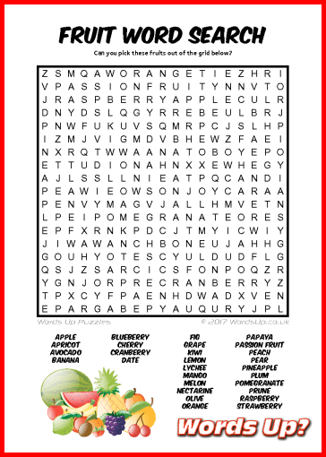 Fruit Word Search Puzzle #12