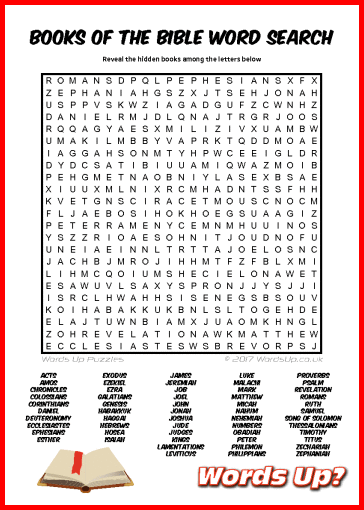 words up books of the bible word search