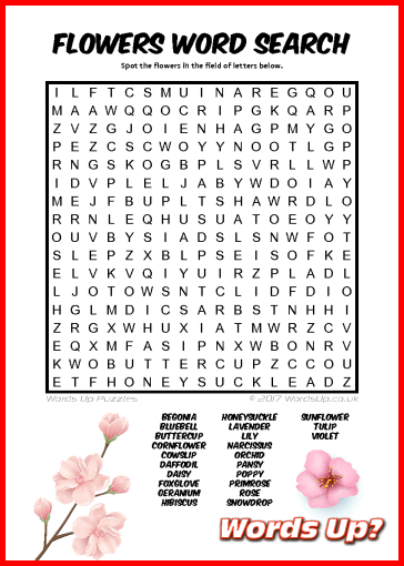 Flowers Word Search Puzzle #3