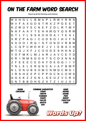 On the Farm Word Search Puzzle #30