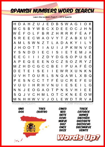 Spanish Word Search Easy Printable