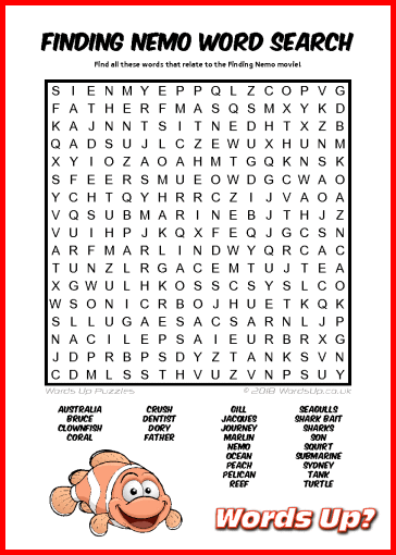 Finding Nemo Word Search Puzzle #59