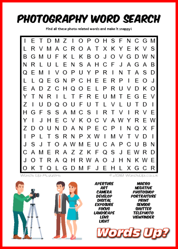 Photography Word Search Puzzle #61