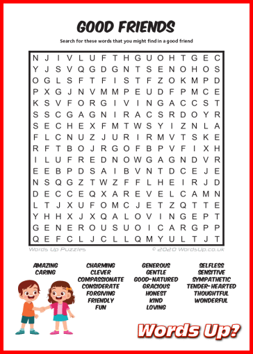 Good Friends Word Search Puzzle #64