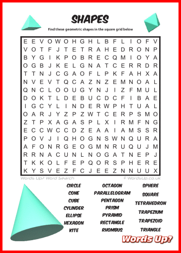 Shapes Word Search Puzzle #73