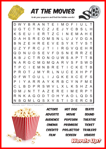 At the Movies Word Search Puzzle #76