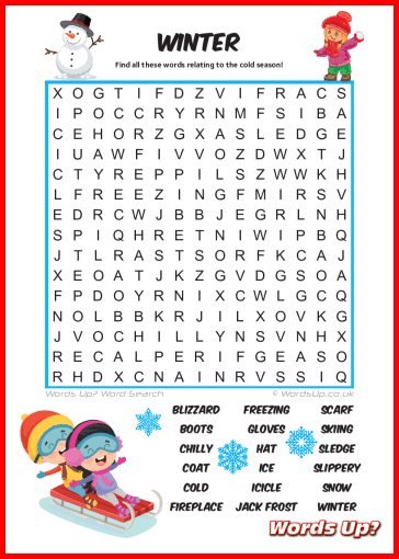 Winter Word Search Puzzle #77